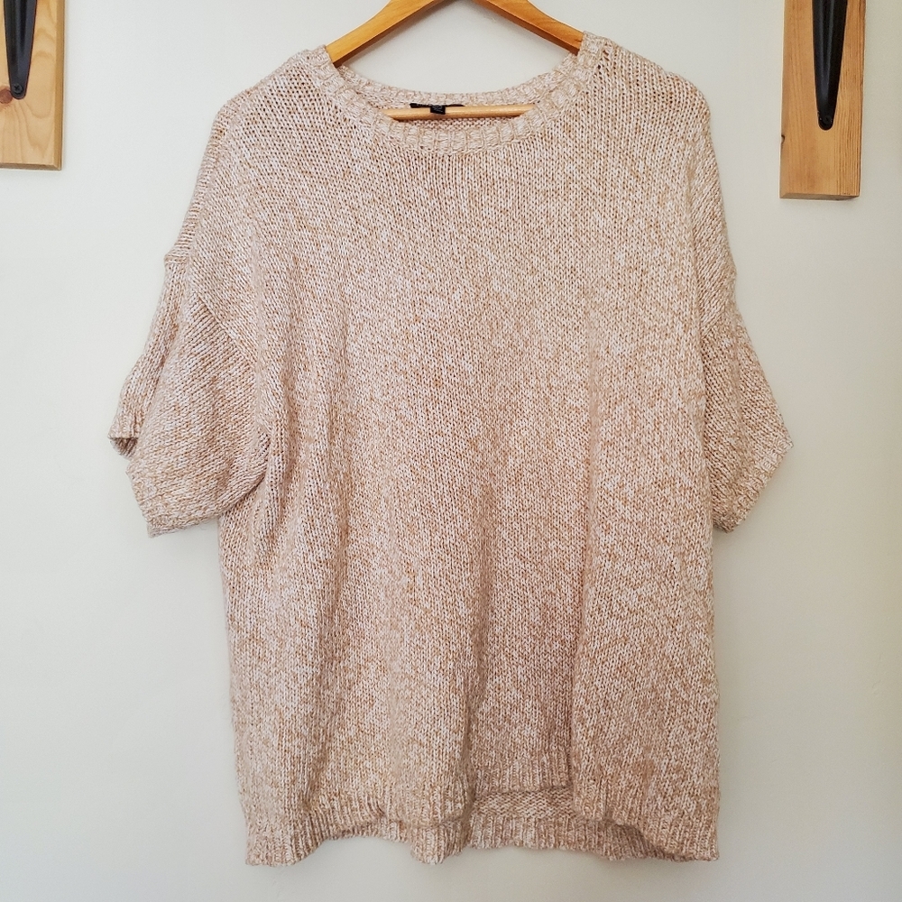 Eileen Fisher Short Sleeve Cotton Textured Sweater